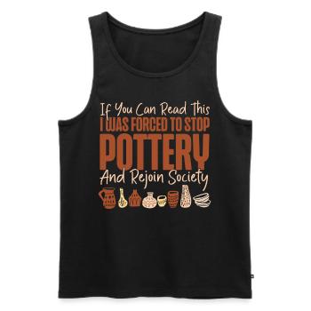Pottery Ceramics Artist If You Can - Men's Premium Organic Tank Top - black - Front - AI Model Male 178 light (178cm)