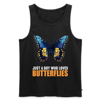 Butterfly Butterflies Butterfly - Men's Premium Organic Tank Top - black - Front - AI Model Male 178 light (178cm)