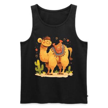 Camel Kamele Kamel - Männer Premium Bio Tank Top - Schwarz - Vorne - AI Model Male 178 light (178cm)