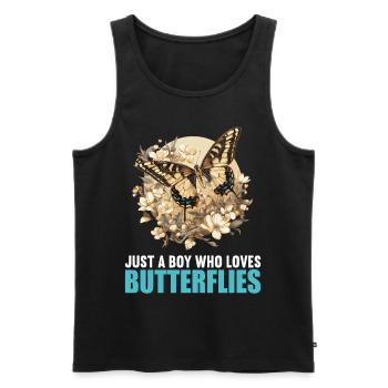 Butterfly Butterflies Butterfly - Men's Premium Organic Tank Top - black - Front - AI Model Male 178 light (178cm)