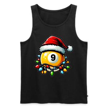 Billard, Balle, Piscine, Père Noël, Noël - Débardeur bio Premium Homme - noir - Devant - Michal (187cm)