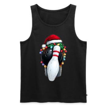 Bowling melon chapeau de Noël Noël - Débardeur bio Premium Homme - noir - Devant - Michal (187cm)