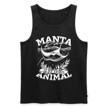 Mantarochen La raie manta est mon animal spirituel - Débardeur bio Premium Homme - noir - Devant - Michal (187cm)