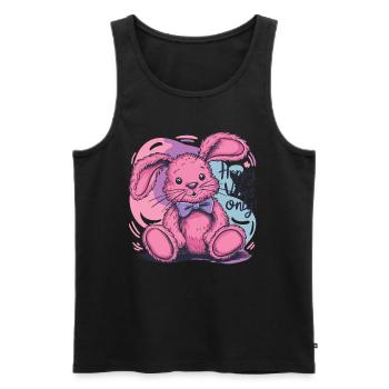 Bezaubernder Hase Positive Vibes Grafik - Männer Premium Bio Tank Top - Schwarz - Vorne - Michal (187cm)