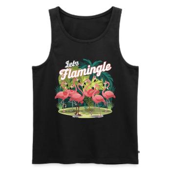 Let's Flamingo - Männer Premium Bio Tank Top - Schwarz - Vorne - Michal (187cm)