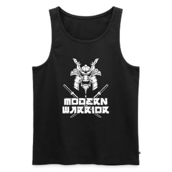 Modern Warrior Japanese Samurai Fighter Mask - Men's Premium Organic Tank Top - black - Front - AI Model Male 178 light (178cm)