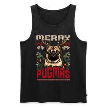 Mops Ugly Christmas Sweater Merry Pugmas Style - Männer Premium Bio Tank Top - Schwarz - Vorne - Michal (187cm)