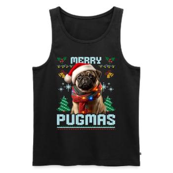 Merry Pugmas Pug Ugly Christmas Party Look - Men's Premium Organic Tank Top - black - Front - Michal (187cm)