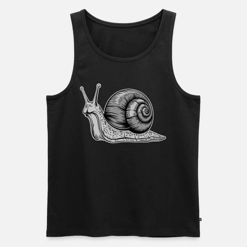 Illustration graphique d’animal escargot gris - Débardeur bio Premium Homme - noir