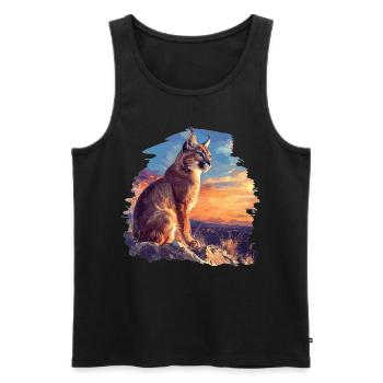 Caracal Karakale Karakal - Men's Premium Organic Tank Top - black - Front - AI Model Male 178 light (178cm)