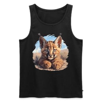 Caracal Karakale Karakal - Men's Premium Organic Tank Top - black - Front - AI Model Male 178 light (178cm)