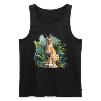 Caracal Karakale Karakal - Men's Premium Organic Tank Top - black - Front - AI Model Male 178 light (178cm)