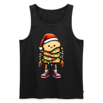 Cute Loaf Bread Baking Bread Baker Christmas Mu - Men's Premium Organic Tank Top - black - Front - AI Model Male 178 light (178cm)