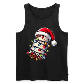 Burritos Cuisine mexicaine Chapeau de Noël - Débardeur bio Premium Homme - noir - Devant - AI Model Male 178 light (178cm)