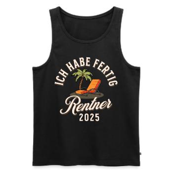 Rentner 2025 Ich Habe Fertig - Männer Premium Bio Tank Top - Schwarz - Vorne - Michal (187cm)
