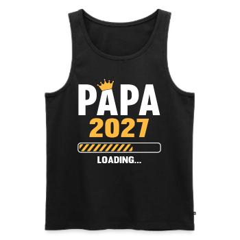 Papa 2027 Loading - Men's Premium Organic Tank Top - black - Front - AI Model Male 178 light (178cm)