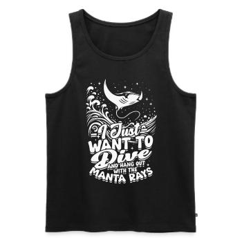 Raies manta, raies pastenagues - Débardeur bio Premium Homme - noir - Devant - Michal (187cm)