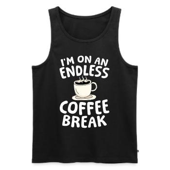 Rente Ruhestand I'm On An Endless Coffee Break - Männer Premium Bio Tank Top - Schwarz - Vorne - AI Model Male 178 light (178cm)