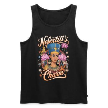 Ägypten Göttin Königin Charm - Männer Premium Bio Tank Top - Schwarz - Vorne - Michal (187cm)