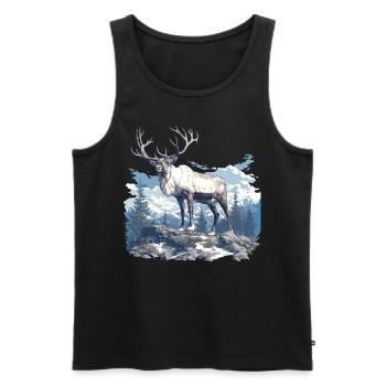 Caribou Karibus Karibu - Männer Premium Bio Tank Top - Schwarz - Vorne - AI Model Male 178 light (178cm)