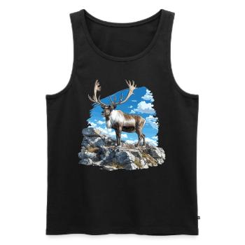 Caribou Karibus Karibu - Männer Premium Bio Tank Top - Schwarz - Vorne - AI Model Male 178 light (178cm)