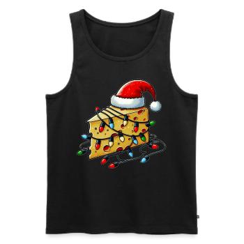 Käse Gouda Feta Cheddar Weihnachtsmütze Xmas - Männer Premium Bio Tank Top - Schwarz - Vorne - AI Model Male 178 light (178cm)