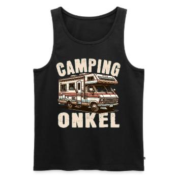 Camping Onkel - Männer Premium Bio Tank Top - Schwarz - Vorne - Michal (187cm)