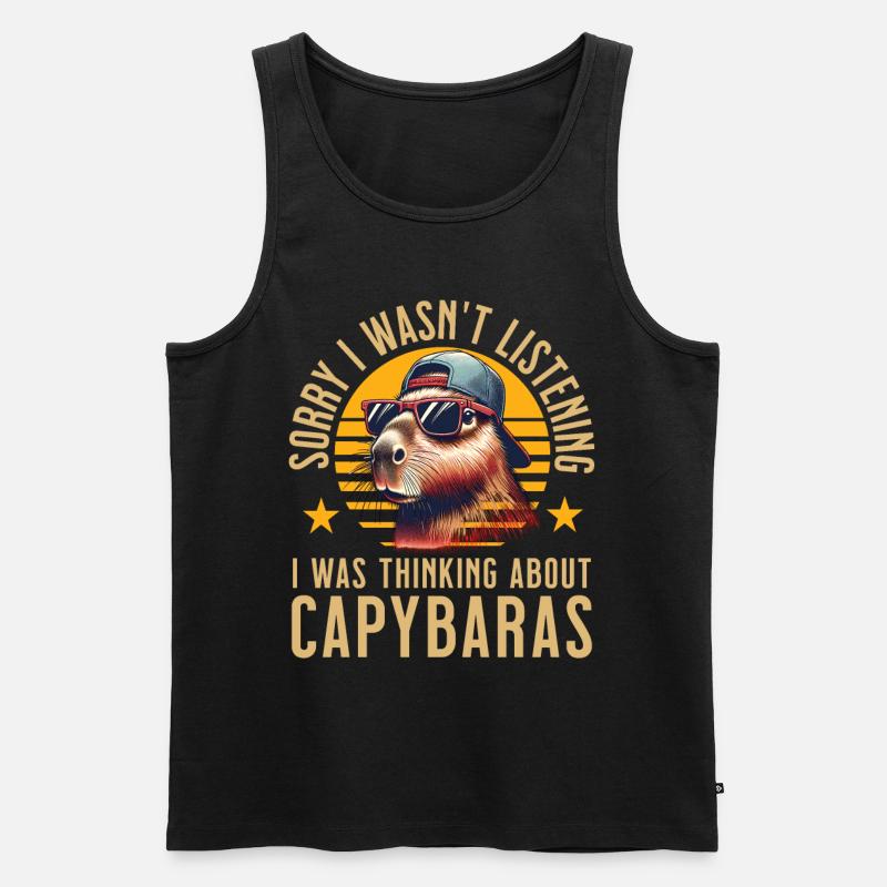 Capybara - Männer Premium Bio Tank Top - Schwarz