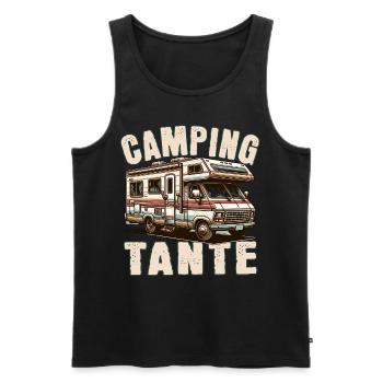 Camping Tante - Männer Premium Bio Tank Top - Schwarz - Vorne - Michal (187cm)