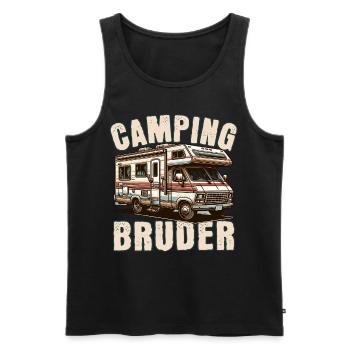 Camping Bruder - Männer Premium Bio Tank Top - Schwarz - Vorne - Michal (187cm)