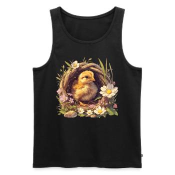 Rooster Hähne Hahn - Männer Premium Bio Tank Top - Schwarz - Vorne - AI Model Male 178 light (178cm)