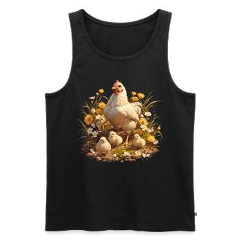 Rooster Hähne Hahn - Männer Premium Bio Tank Top - Schwarz - Vorne - AI Model Male 178 light (178cm)