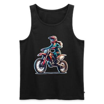 Motocross Femmes Filles Fille - Débardeur bio Premium Homme - noir - Devant - Michal (187cm)