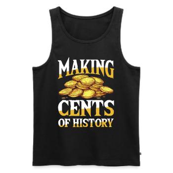 Making cents of history für einen Münzsammler - Männer Premium Bio Tank Top - Schwarz - Vorne - AI Model Male 178 light (178cm)