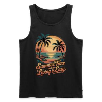 Summer Time And The Living Is Easy für - Männer Premium Bio Tank Top - Schwarz - Vorne - Michal (187cm)
