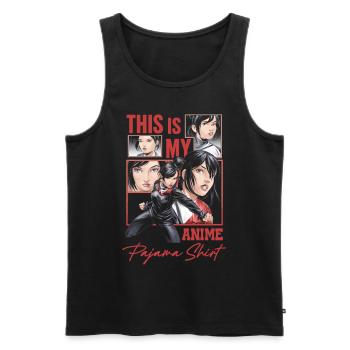 C’est ma chemise de pyjama anime - Débardeur bio Premium Homme - noir - Devant - Michal (187cm)