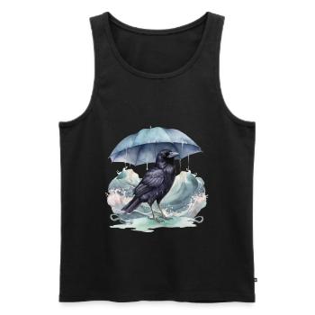 Vogel Vögel Regenschirm Wetter Küste Meer - Männer Premium Bio Tank Top - Schwarz - Vorne - Michal (187cm)