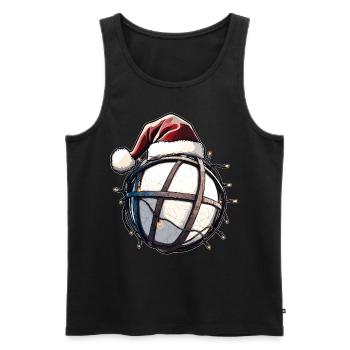 Horseball Père Noël Chapeau Noël - Débardeur bio Premium Homme - noir - Devant - Michal (187cm)
