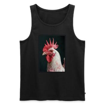 Rooster Hähne Hahn - Männer Premium Bio Tank Top - Schwarz - Vorne - AI Model Male 178 light (178cm)