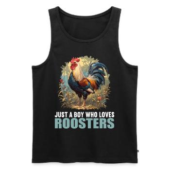 Rooster Hähne Hahn - Männer Premium Bio Tank Top - Schwarz - Vorne - AI Model Male 178 light (178cm)