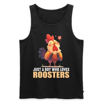 Rooster Hähne Hahn - Männer Premium Bio Tank Top - Schwarz - Vorne - AI Model Male 178 light (178cm)