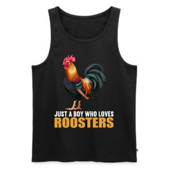 Rooster Hähne Hahn - Männer Premium Bio Tank Top - Schwarz - Vorne - AI Model Male 178 light (178cm)
