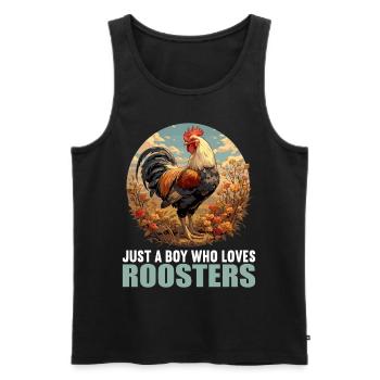 Rooster Hähne Hahn - Männer Premium Bio Tank Top - Schwarz - Vorne - AI Model Male 178 light (178cm)