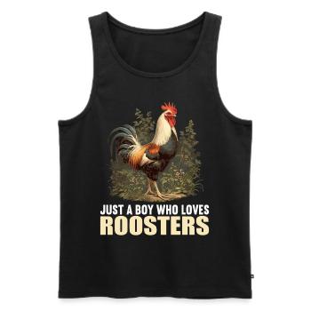Rooster Hähne Hahn - Männer Premium Bio Tank Top - Schwarz - Vorne - AI Model Male 178 light (178cm)
