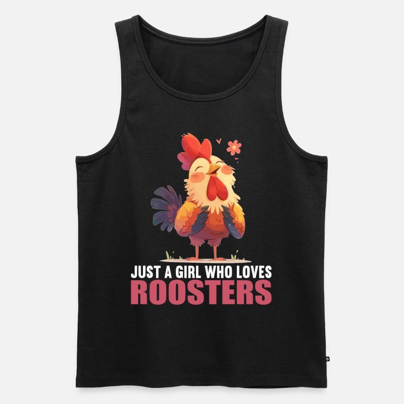 Rooster Hähne Hahn - Männer Premium Bio Tank Top - Schwarz