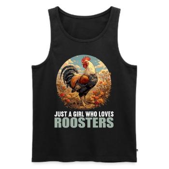 Rooster Hähne Hahn - Männer Premium Bio Tank Top - Schwarz - Vorne - AI Model Male 178 light (178cm)