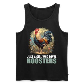 Rooster Hähne Hahn - Männer Premium Bio Tank Top - Schwarz - Vorne - AI Model Male 178 light (178cm)