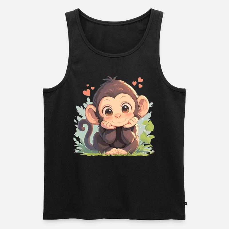 Chimpanzee Schimpansen Schimpanse - Männer Premium Bio Tank Top - Schwarz