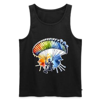Paragliding - Männer Premium Bio Tank Top - Schwarz - Vorne - Michal (187cm)