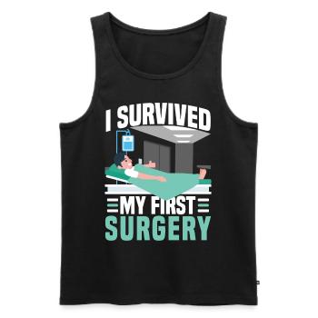 Chirurgische OP Operation PAtient - Männer Premium Bio Tank Top - Schwarz - Vorne - AI Model Male 178 light (178cm)